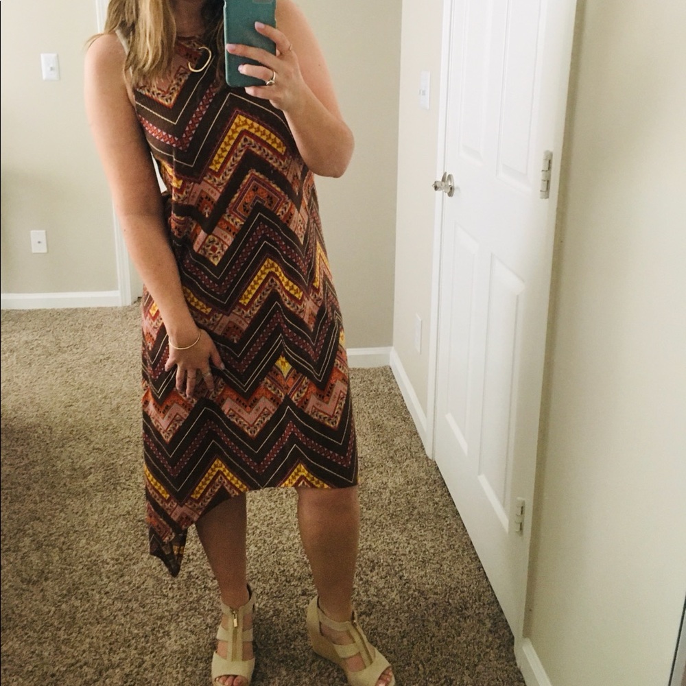 Asymmetrical Patterned Dress